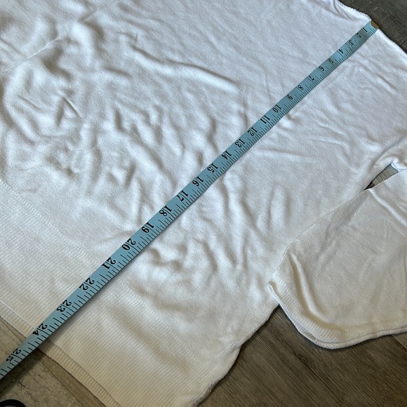 David Brett Vintage 1970’s Stark White Knit Nautical Cardigan Sweater Rayon - Picture 8 of 9